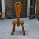 Brutalist chair in solid oak, 1950s
