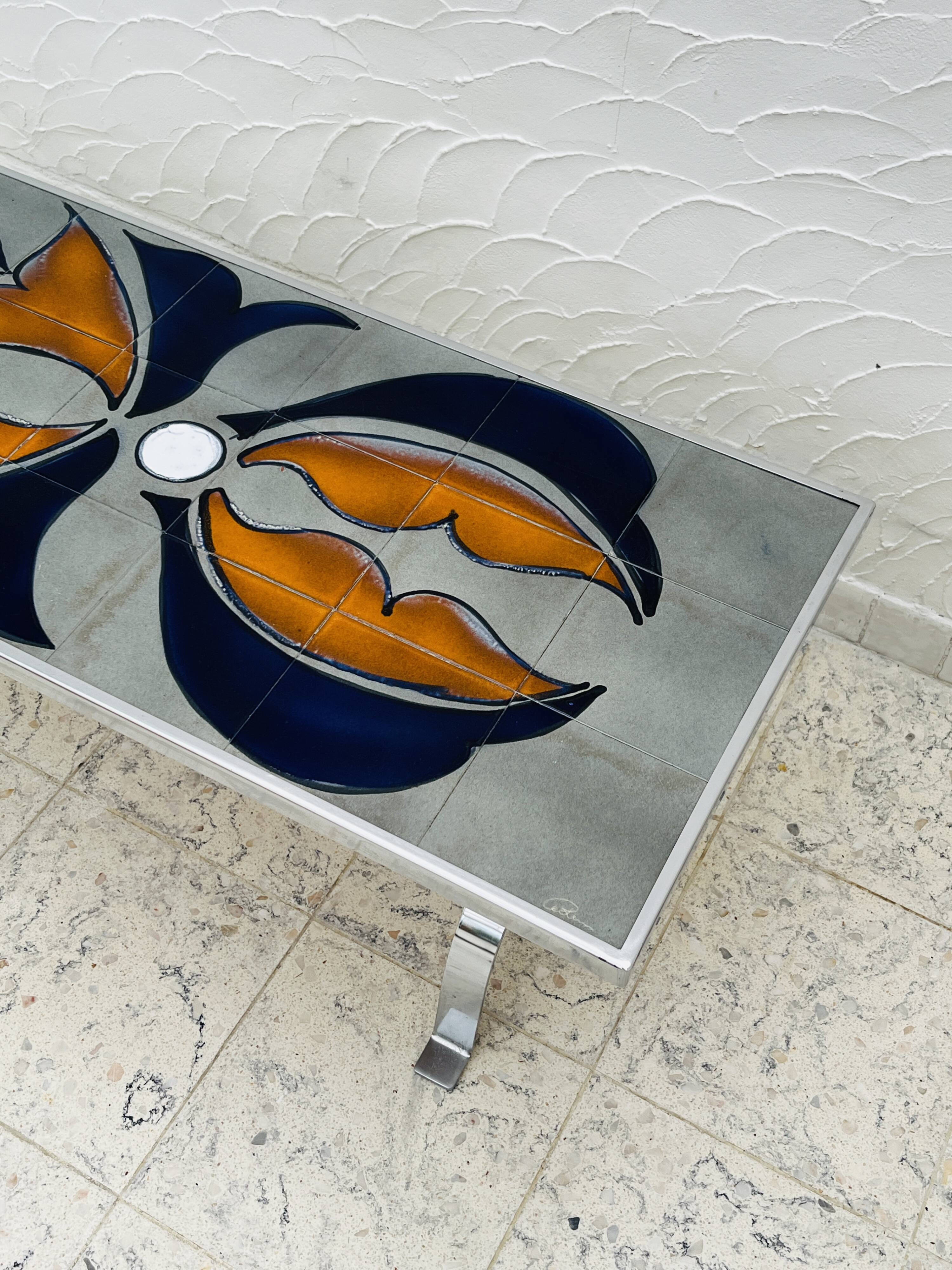 Metakore coffee table in ceramic from vallauris, signed cedem.