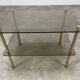 Smoked glass and gold metal side table, 1970s