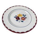 Hand-painted flat plate, Divonne model, Salins France