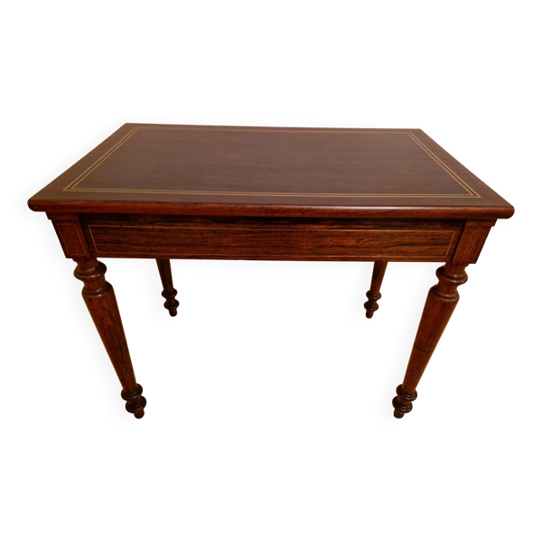 Bureau ancien style Louis XVI restauré plateau gainé XIXe siècle