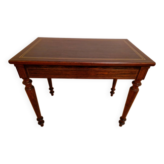 Restored antique Louis XVI style desk with a 19th-century leather top.