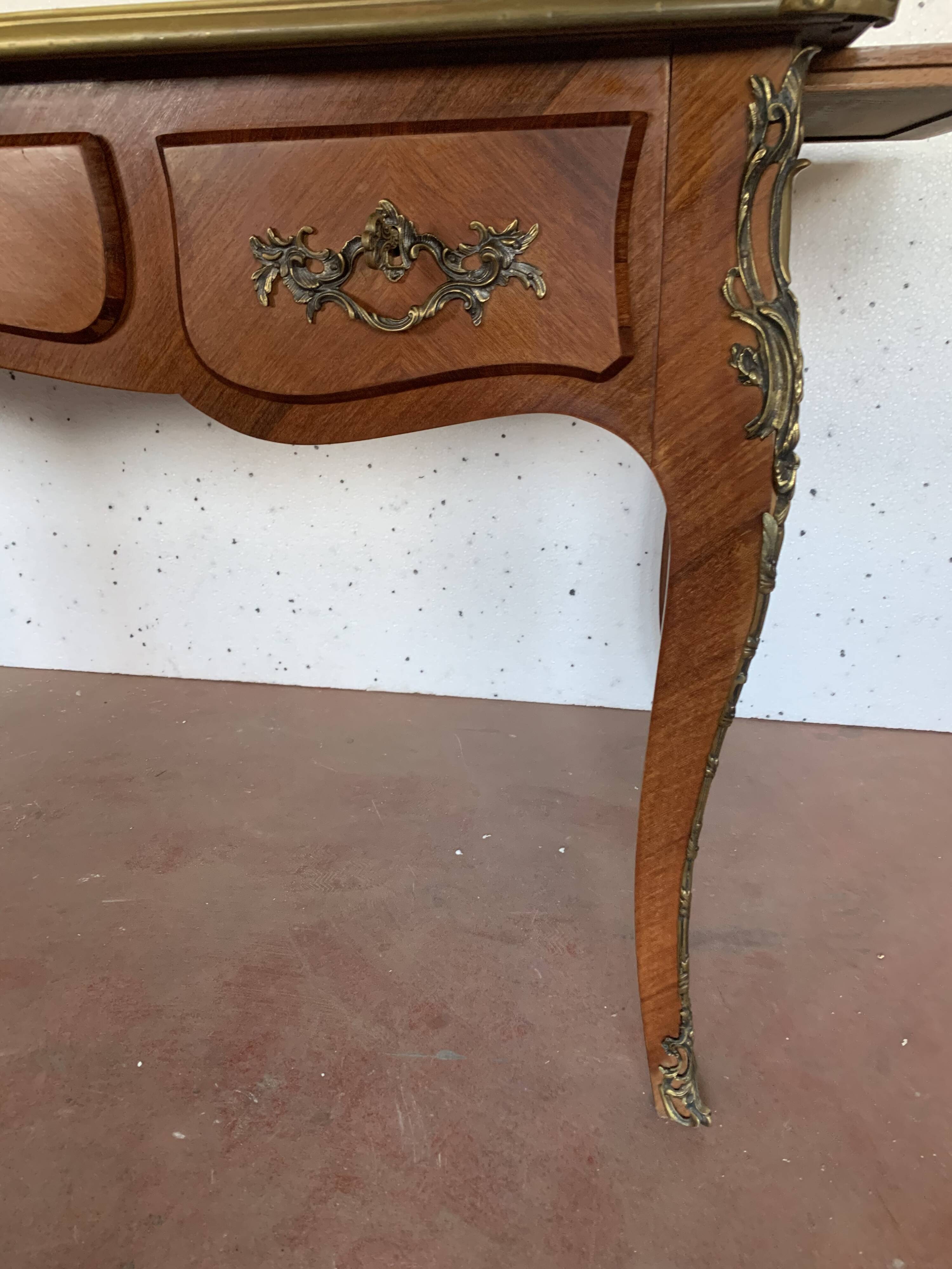 Louis XV style state desk Red leather top 20th century