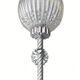 Pair of vintage wall lights; chrome striped glass floral globes; 1960s-70s.