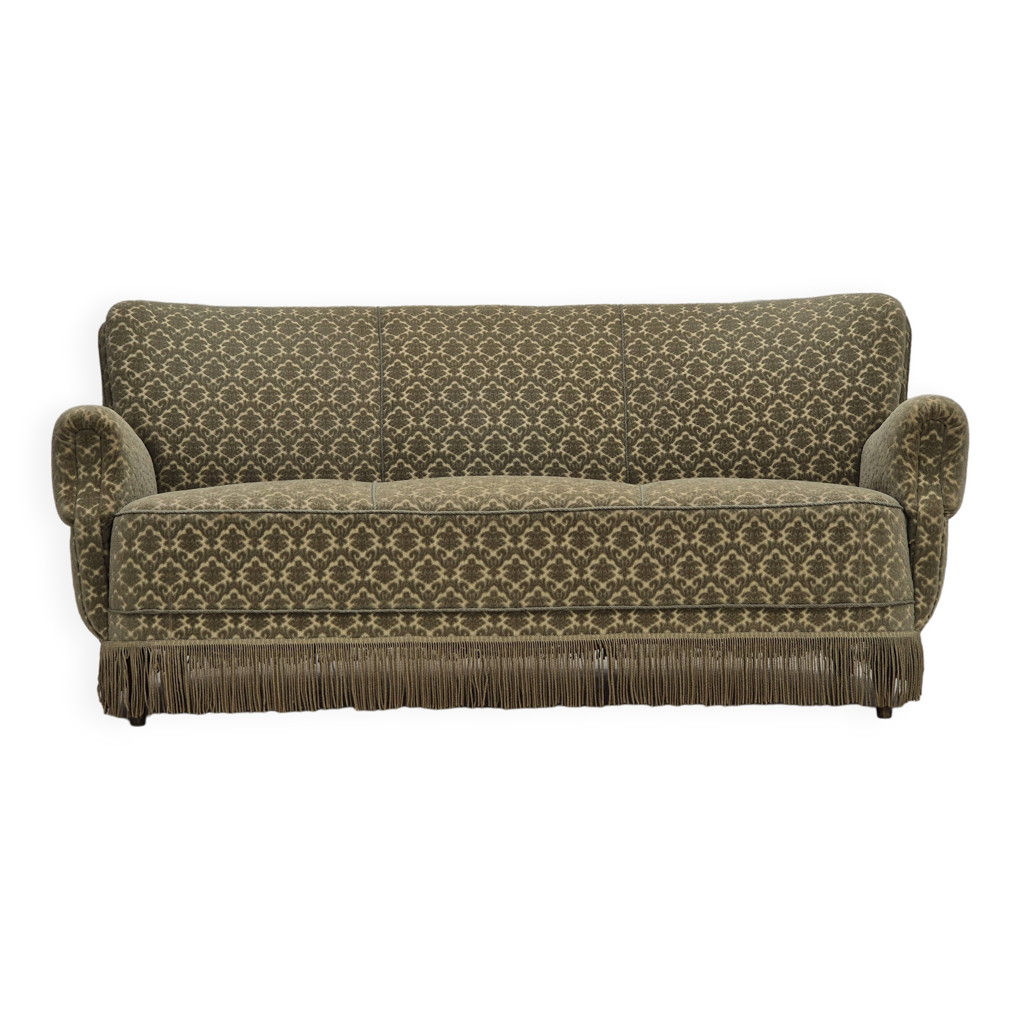 1960s, Danish "Banan" 3 seater sofa, original condition, velour.