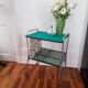 1950s vinyl storage side table