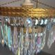 Crystal lustre and brass Železnobrodské Glass