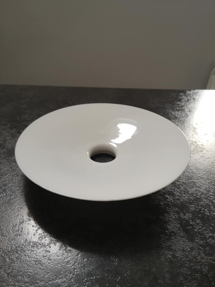 Lampshade old opaline smooth white 1940 art deco Ø 25 cm large model