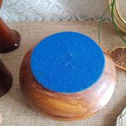 Round box with olive wood lid - vintage