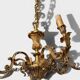 6-arm solid bronze chandelier in Louis XV style - Vintage