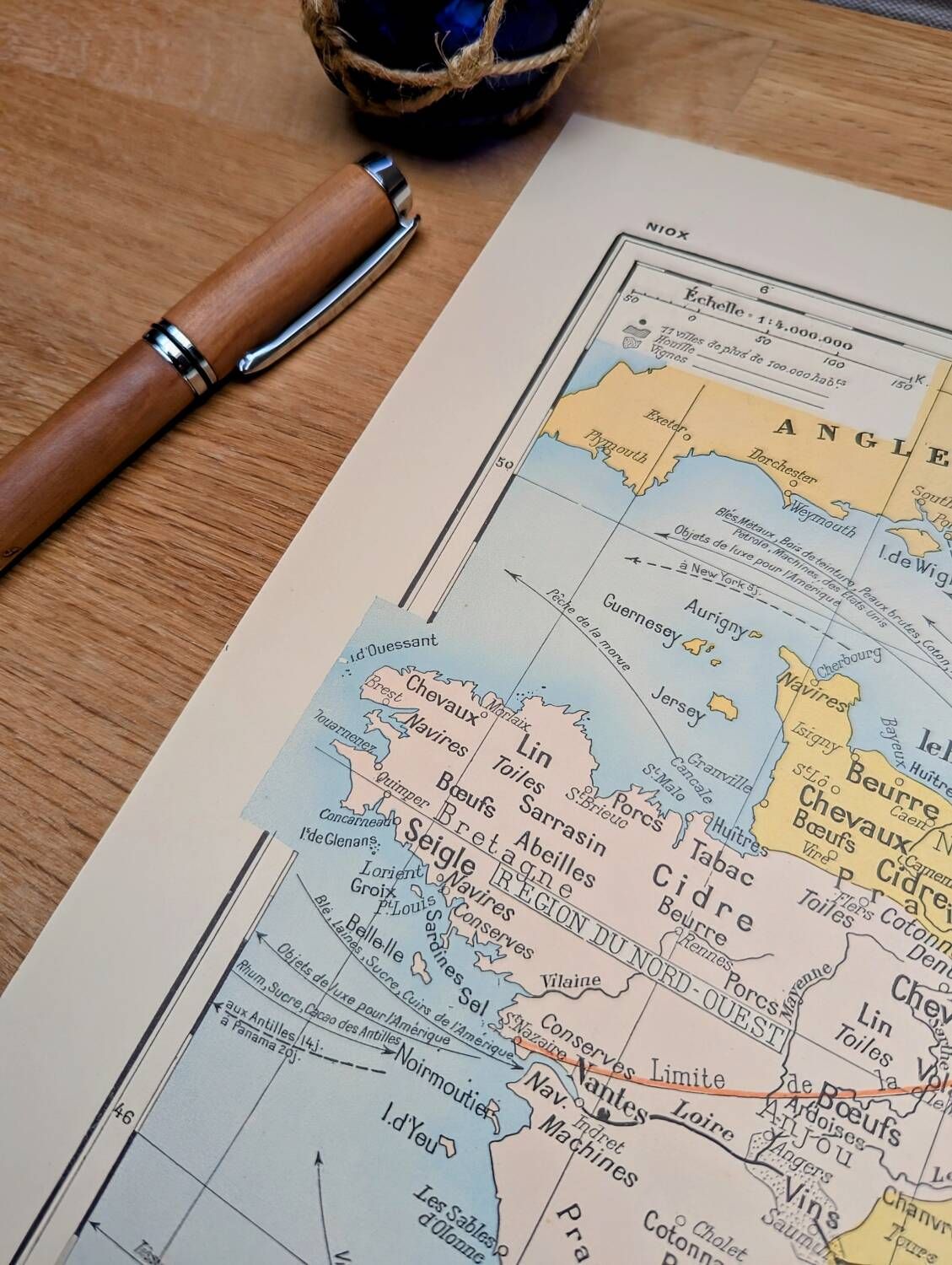 Printed in 1900, map of economic France.
