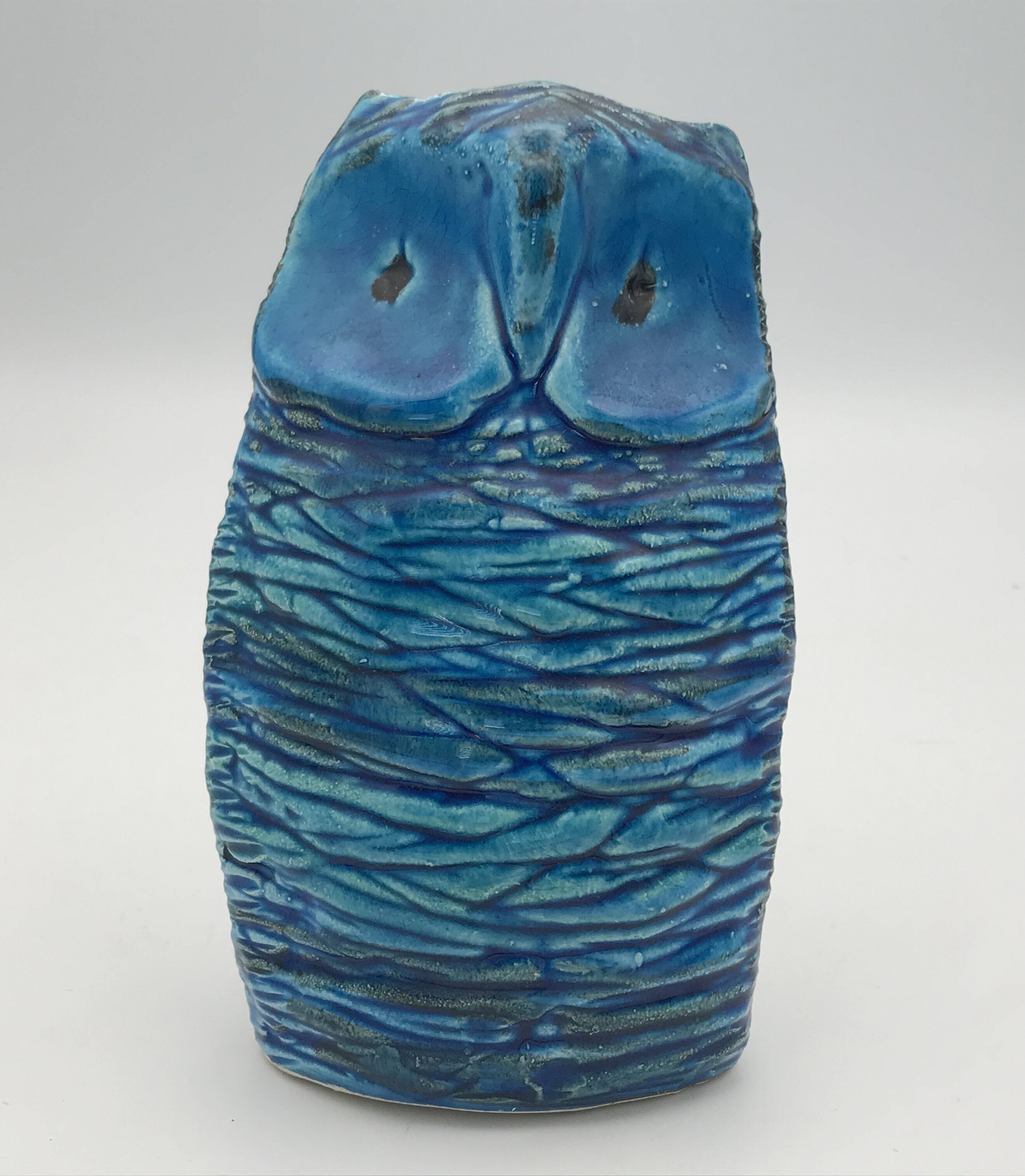 Ceramic OWL Rimini Blu by ALDO LONDI for BITOSSI, Italy