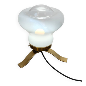 Mid-century table lamp from the 1970s, brass and glass, E27