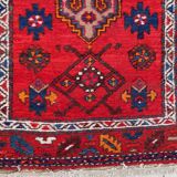 Handmade vintage Persian Hamadan rug 3.2' x 6.2' (100cm x 191cm) 1970s