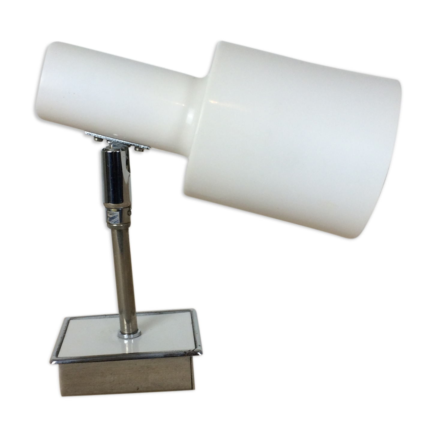 White metal orientable spot wall light 50s