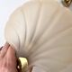 Pair of vintage shell glass wall lights, Art Deco style fixtures.