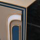 Mid-Century Modern Style Solid Wood and Colored Glass Italian Sideboard