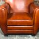 Vintage club armchair in camel leather