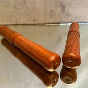 Pair of Havana cigar cases made of solid exotic wood