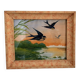 Painting Table Swallow Bird Flying Lake Sunset Lemonnier