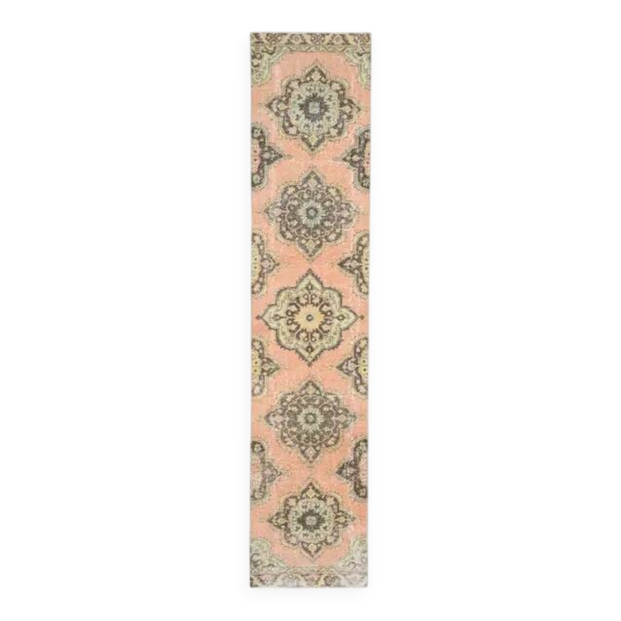 1970s Vintage Turkish Hand-Knotted Wool & Cotton Orange Runner Rug 81x386