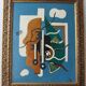 Peinture à l'huile abstraite VINTAGE 1959 | Cubisme moderne du milieu du siècle | Original S