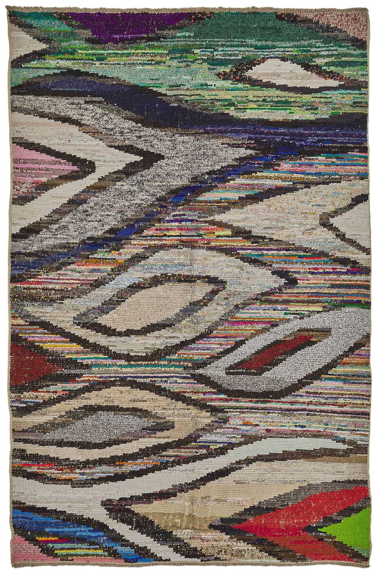 Handwoven Turkish Recycled Boho Rug 205 cm x 313 cm