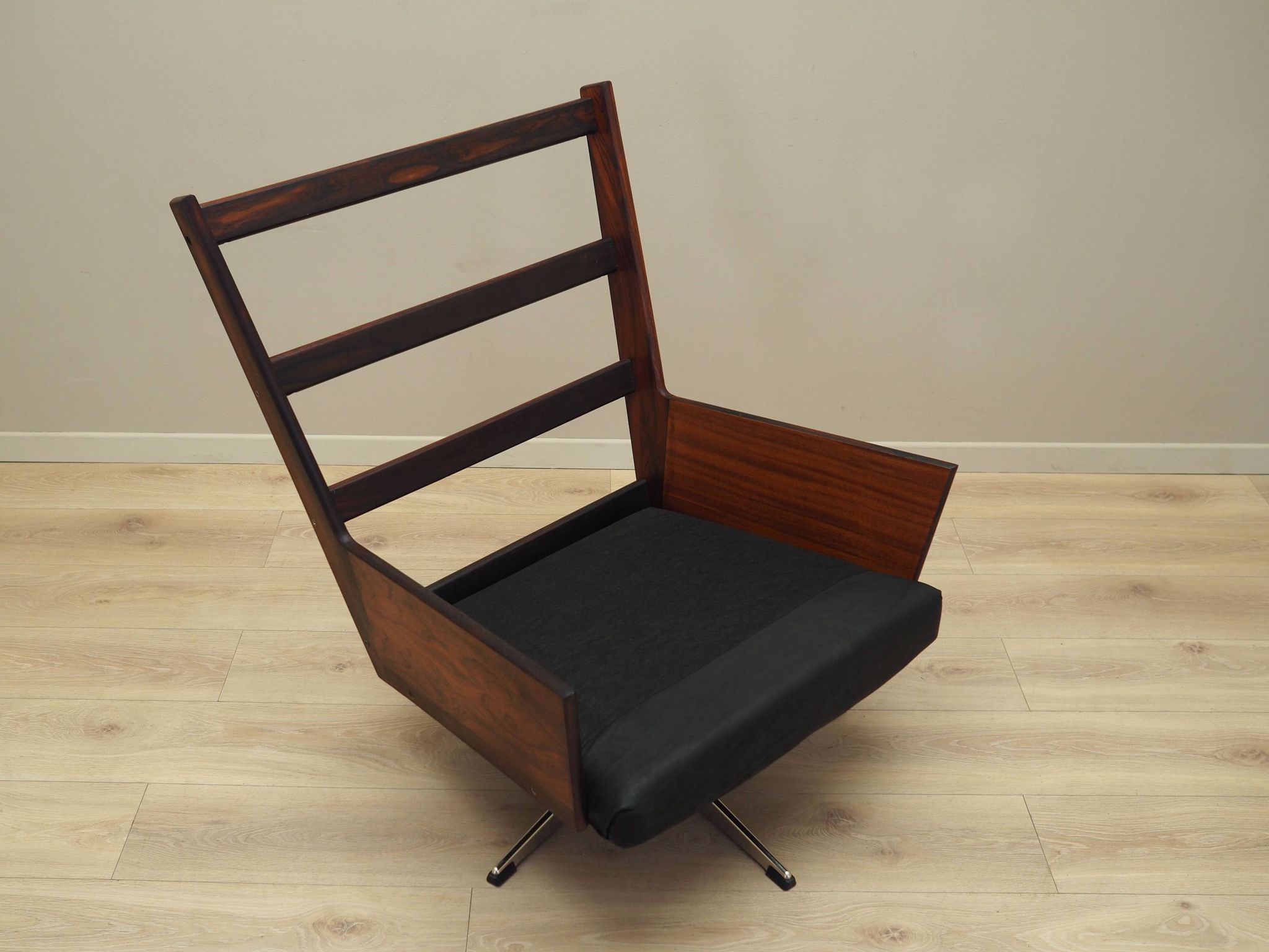 Fauteuil de bureau en cuir, design danois, années 1970, production : Danemark