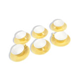 Set of 6 cups yellow pottery Badonviller
