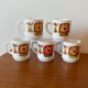 5 coffee cups Mobil 1972 designer Jean-Charles Meunier Editor Arcopal