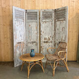 Pair of patinated gray shutters