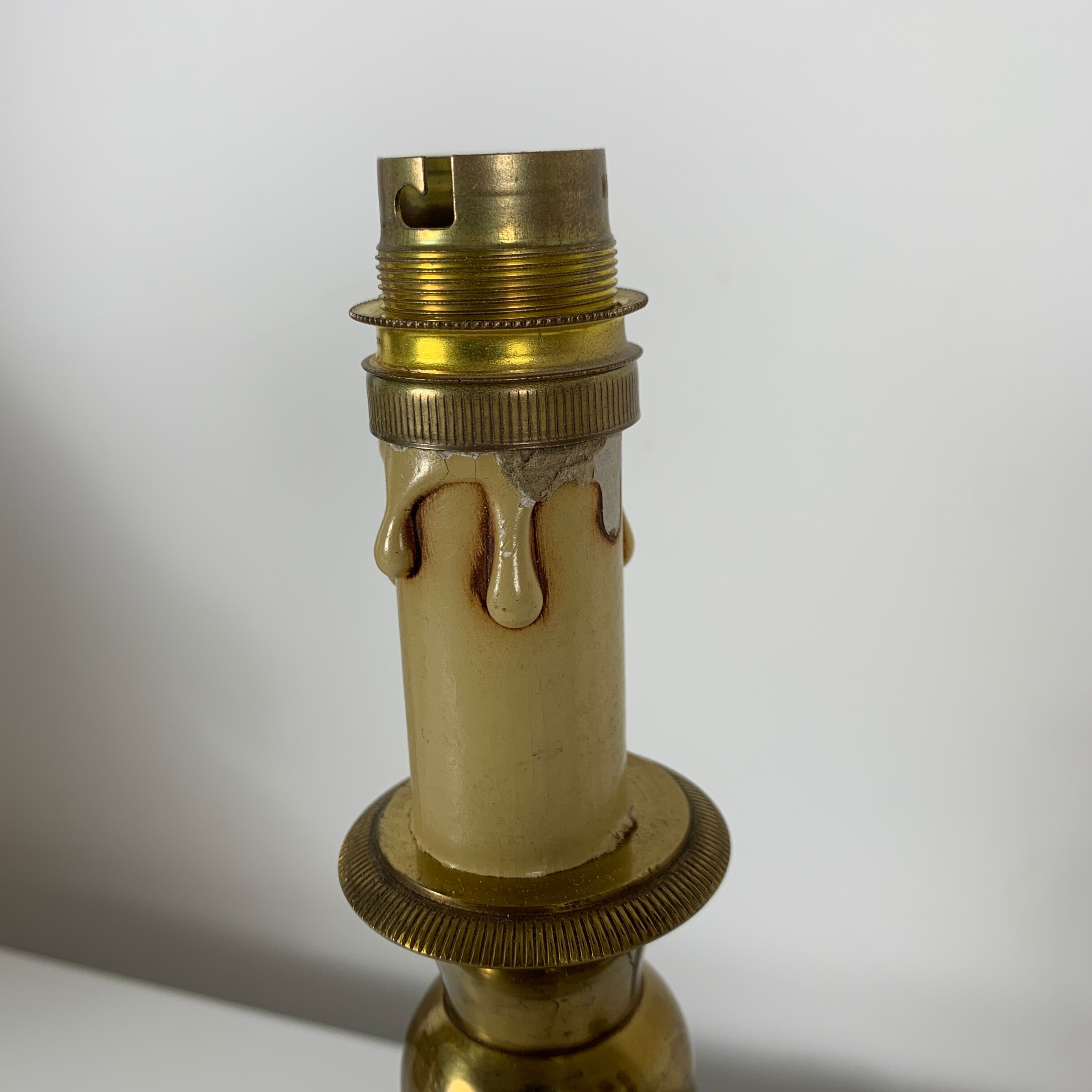 Pair of gilded bronze candlestick lamps gossip style French Empire