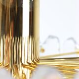 Superb brass and crystal glass light fixture Palazzo, Kalmar, Austria, 1970.