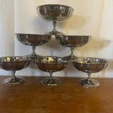 Set of 6 stainless steel ice cream bowls, made in france, vintage