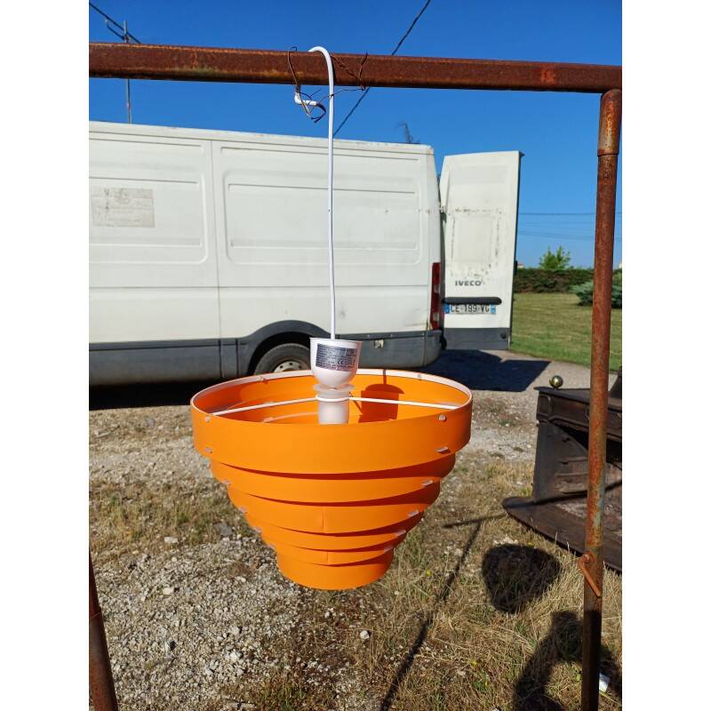 Vintage orange plastic pendant light