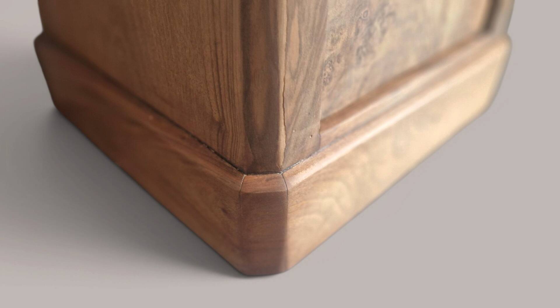 Walnut bedside table with a black marble top – late 19th century.