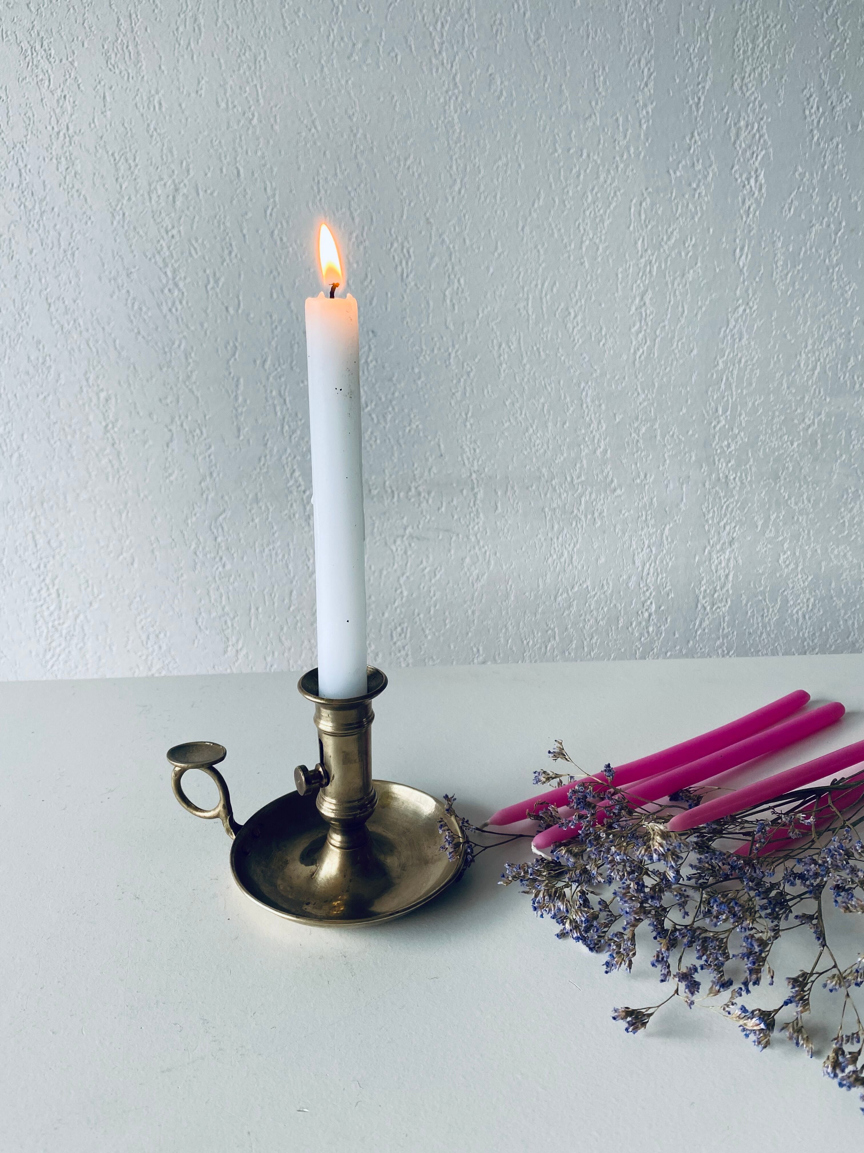 Antique brass candle holder