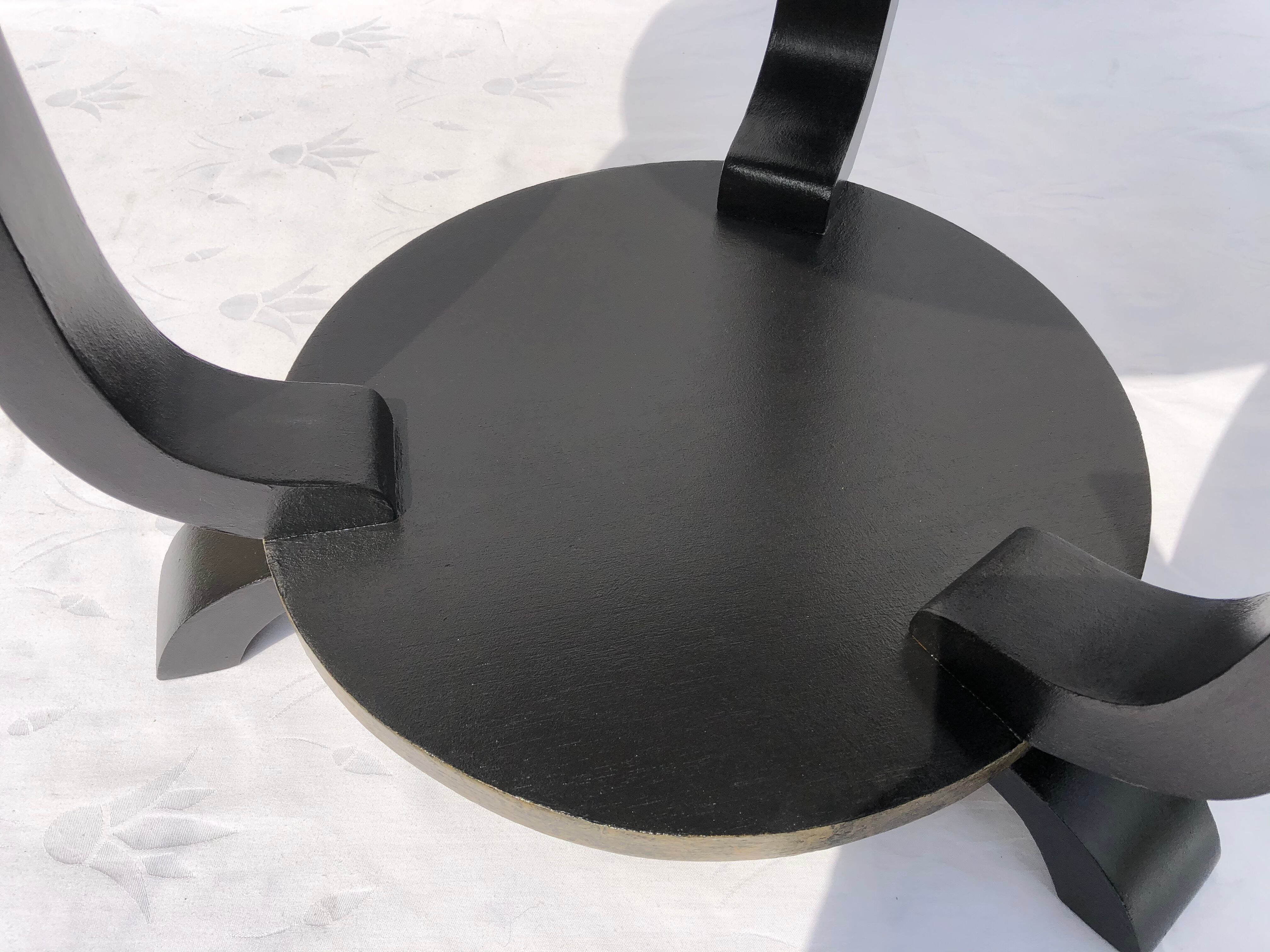 Art deco black and gold side table