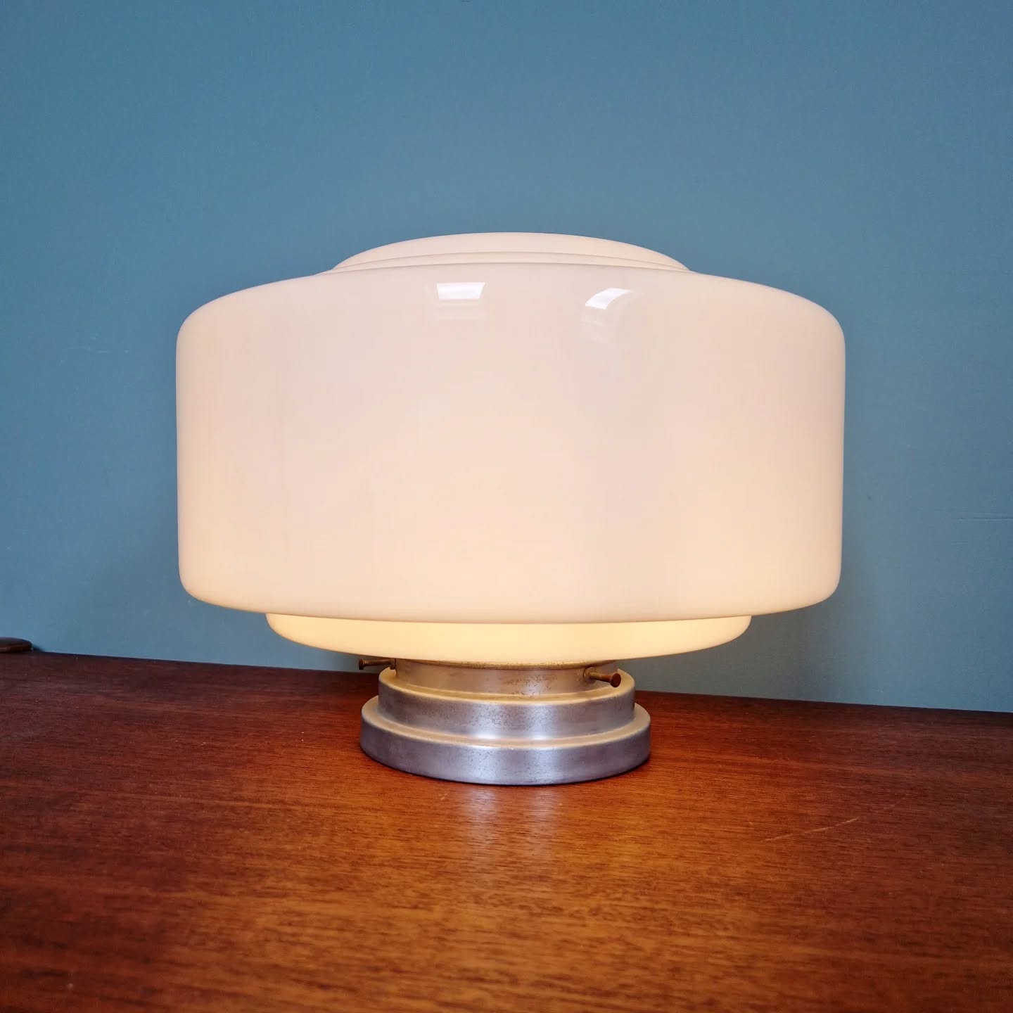 Art Deco ceiling light by Philips, white opaline, 1930.