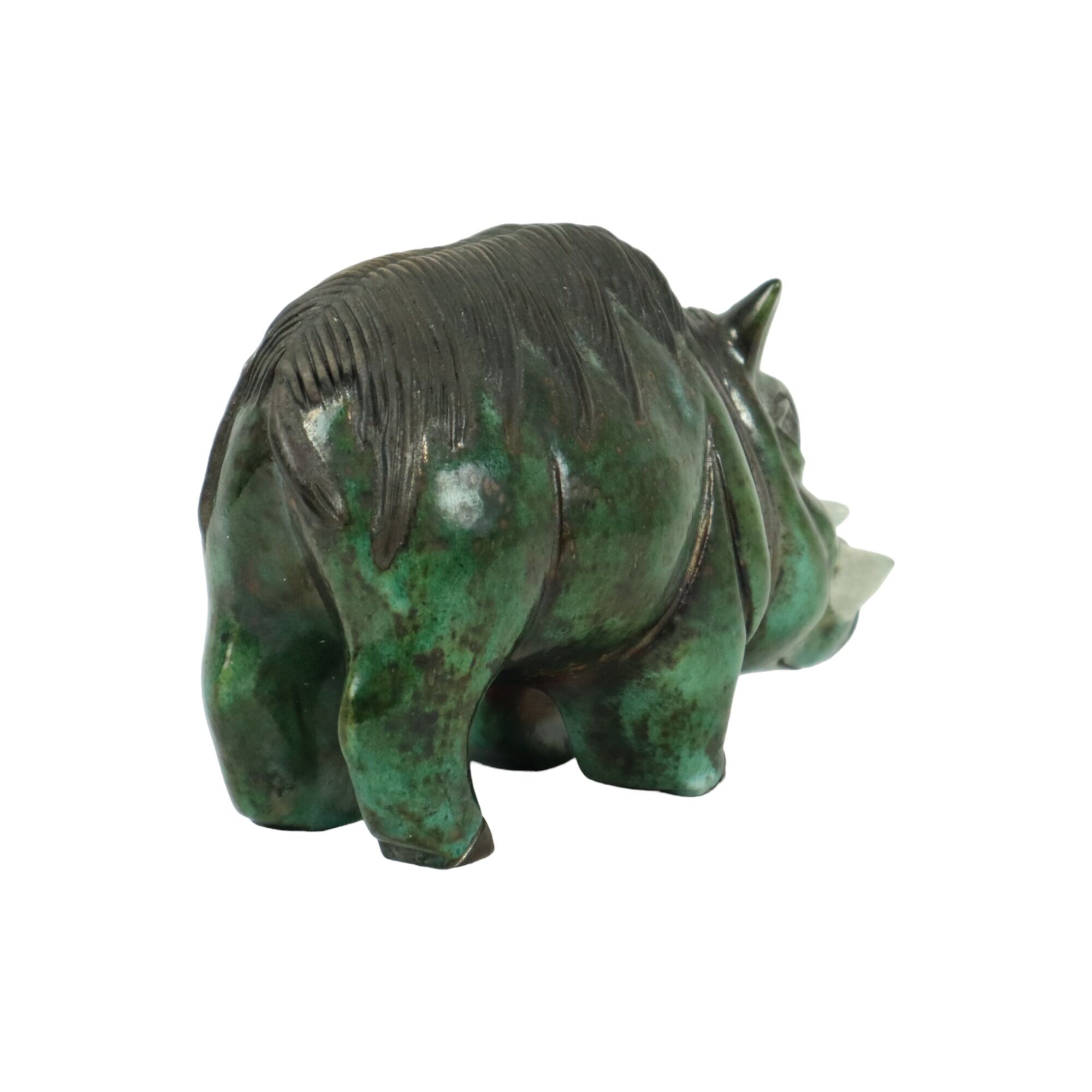 Warthog warthog statue sculpture ceramic pottery raku fired 23cm