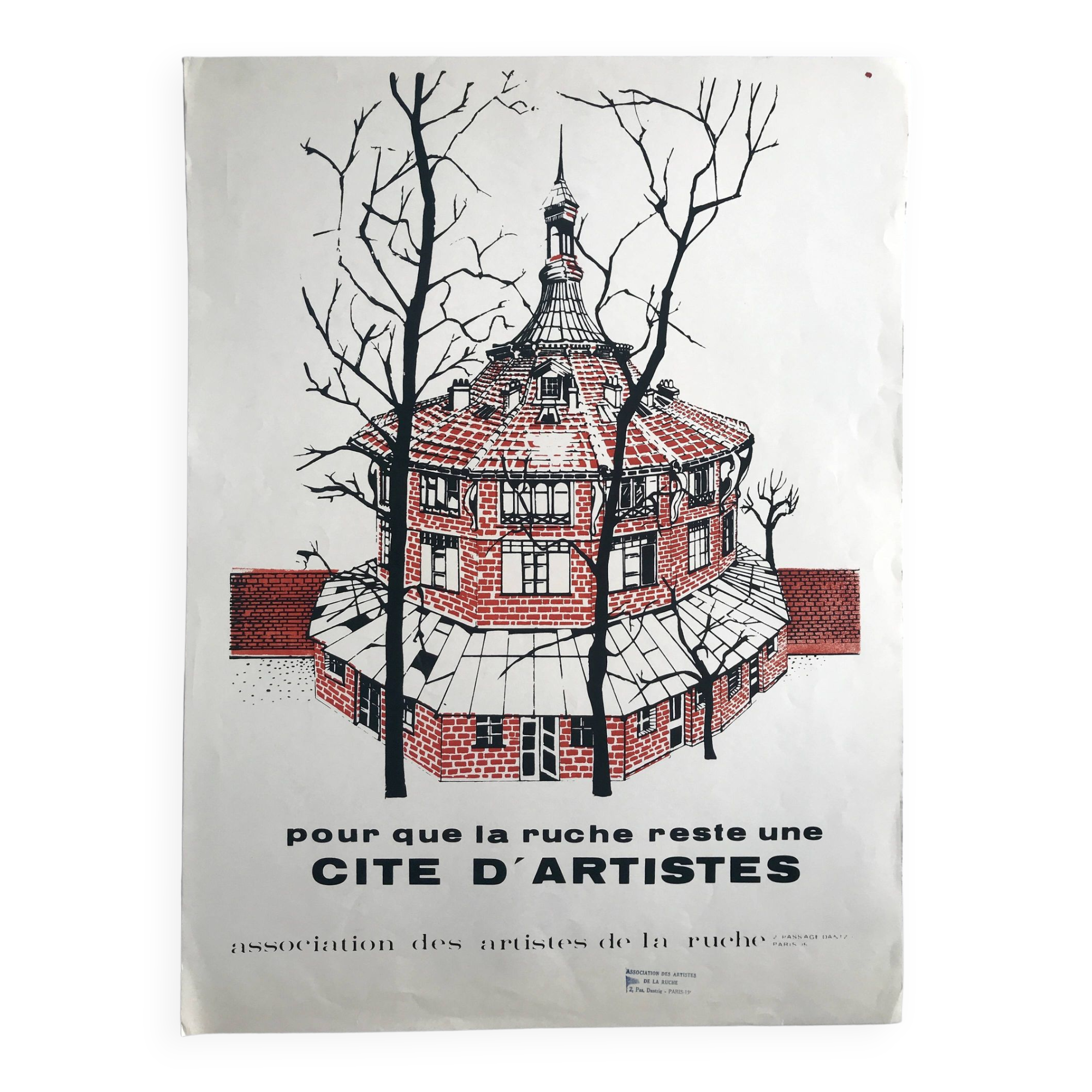 So that the Hive remains a City of Artists, 1970s. Original duotone poster