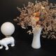 White ceramic bear lamp