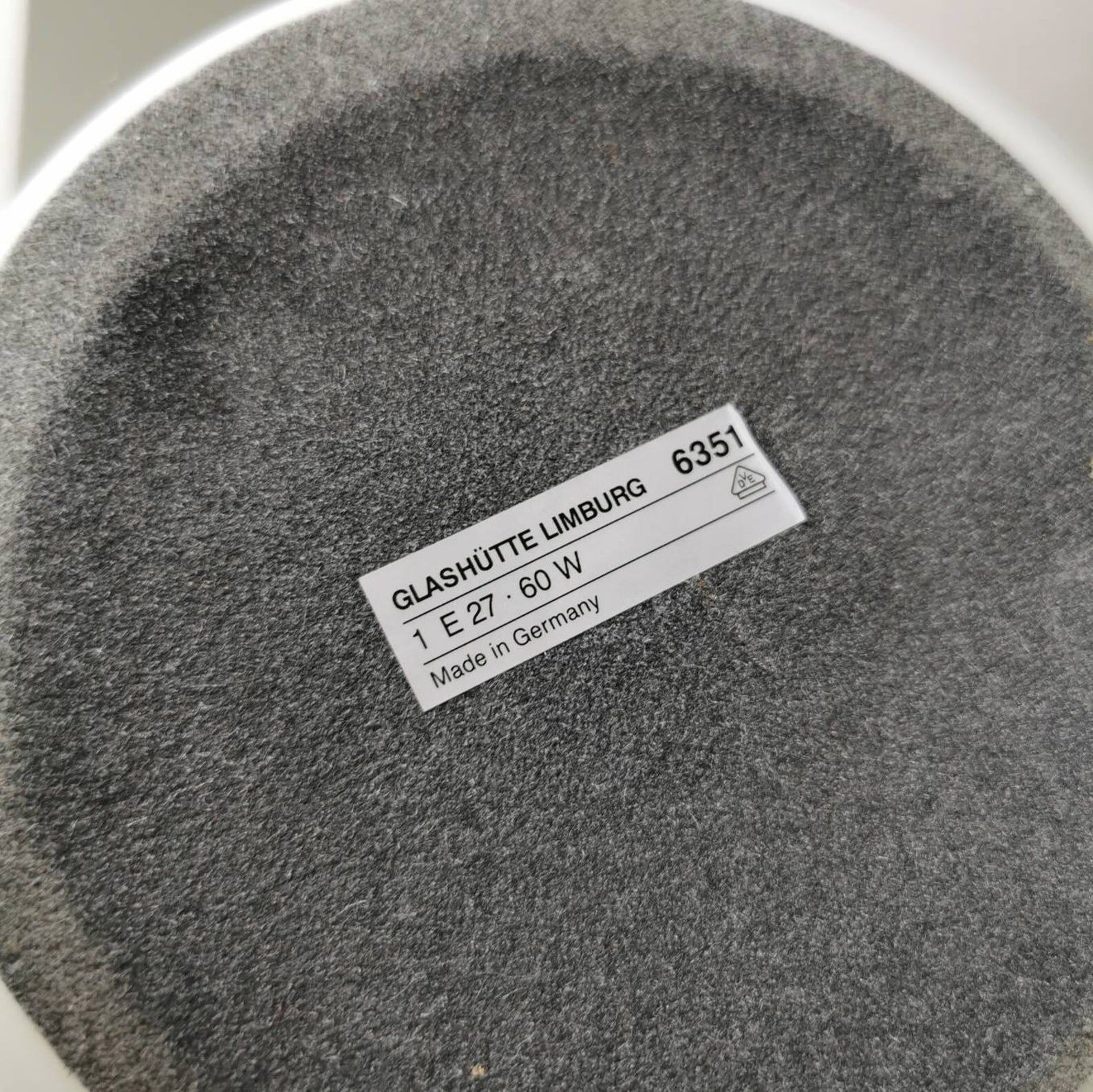 Glassh-tte Limburg 80s white glass mushroom table lamp