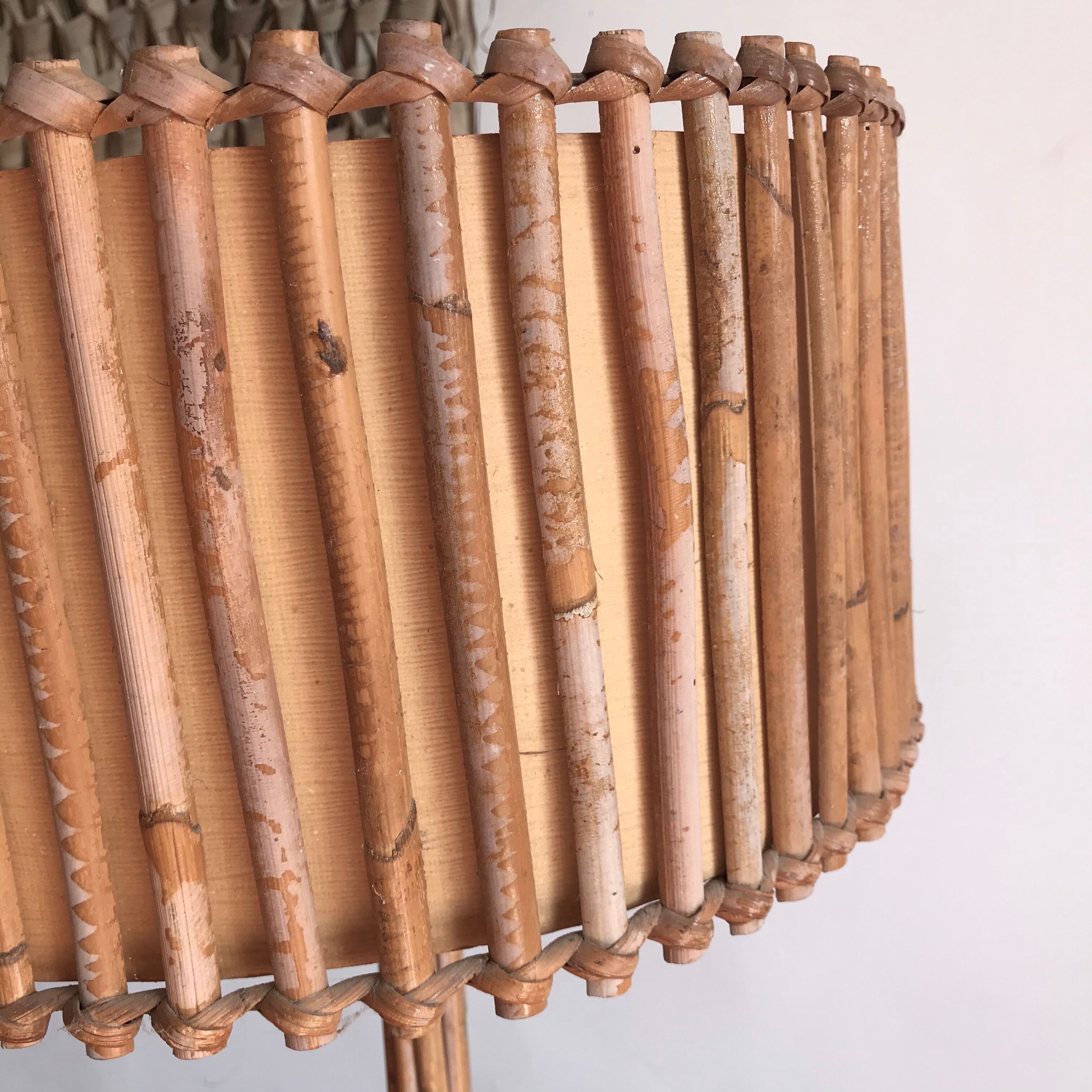 Vintage rattan lamppost