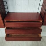 Scandinavian modular teak bookcase shelving system