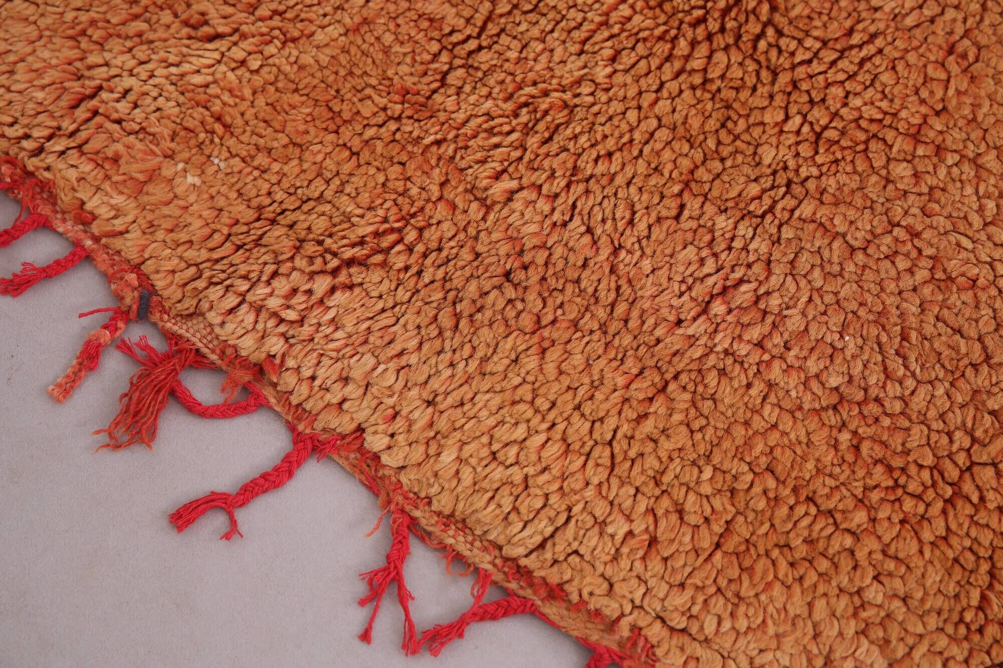 Orange Vintage Moroccan Rug 139 x 190 cm - Berber Rug - Handmade Wool Rug