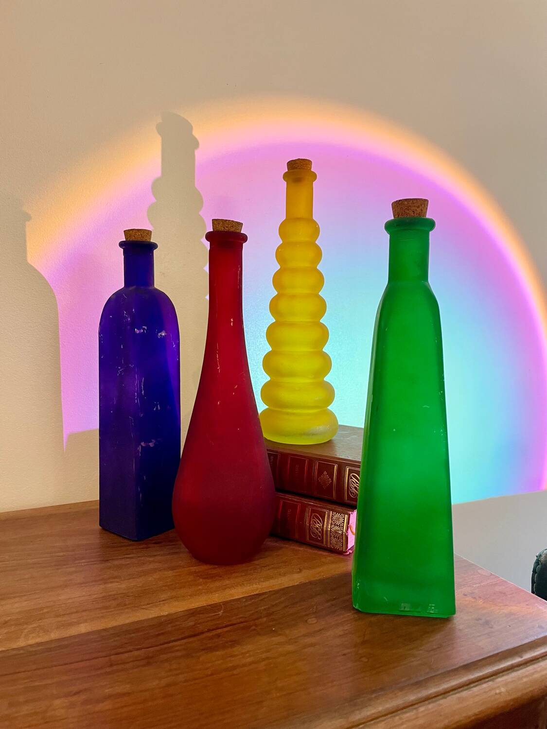 Multicolored bottles