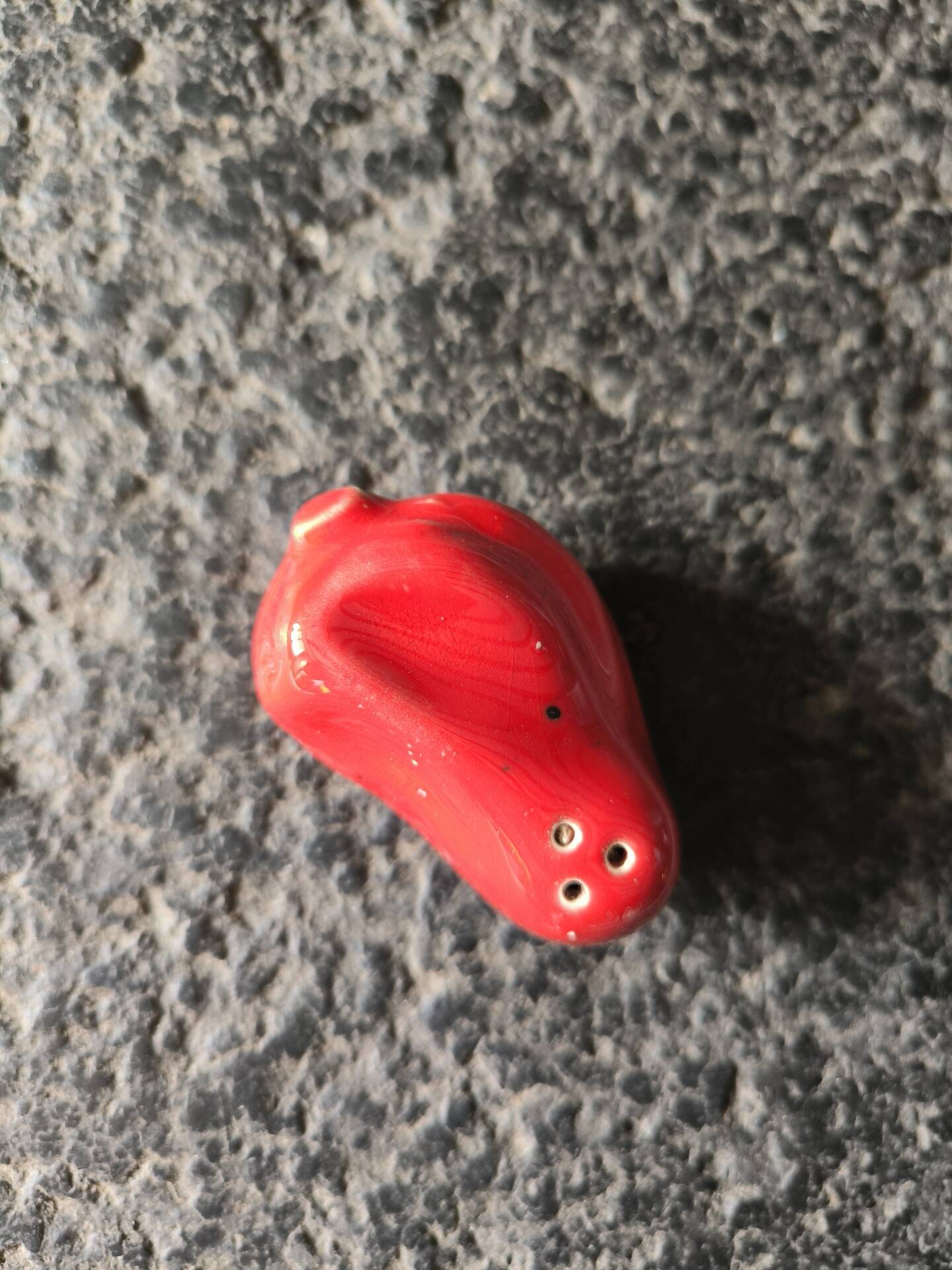 Vintage ceramic salt shaker red pepper