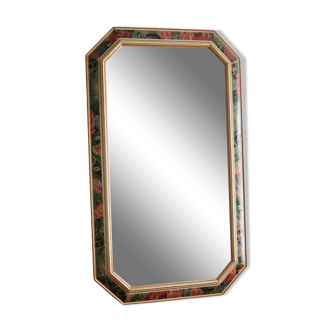 Miroir biseauté en bois peint vintage