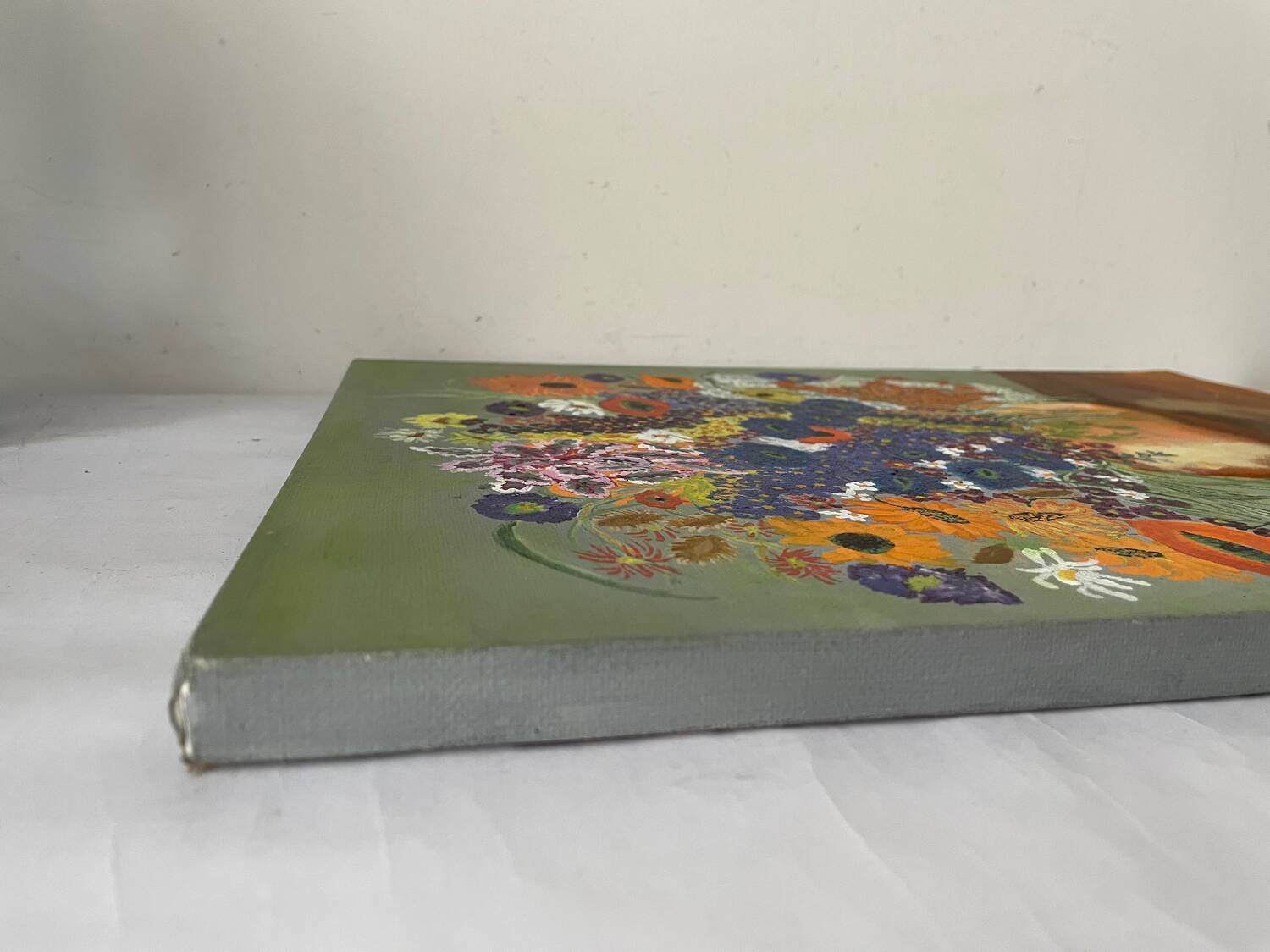 Old painting bouquet of flowers